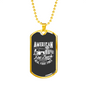 American Fire Truck Firefighter Gift Stainless Steel or 18k Gold Dog Tag 24" Chain-Express Your Love Gifts