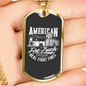 American Fire Truck Firefighter Gift Stainless Steel or 18k Gold Dog Tag 24" Chain-Express Your Love Gifts