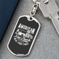 American Fire Truck Firefighter Keychain Stainless Steel or 18k Gold Dog Tag Keyring-Express Your Love Gifts
