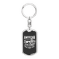 American Fire Truck Firefighter Keychain Stainless Steel or 18k Gold Dog Tag Keyring-Express Your Love Gifts