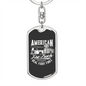 American Fire Truck Firefighter Keychain Stainless Steel or 18k Gold Dog Tag Keyring-Express Your Love Gifts