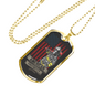 American Firefighter Gift Stainless Steel or 18k Gold Dog Tag 24" Chain-Express Your Love Gifts