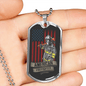 American Firefighter Gift Stainless Steel or 18k Gold Dog Tag 24" Chain-Express Your Love Gifts