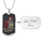 American Firefighter Gift Stainless Steel or 18k Gold Dog Tag 24" Chain-Express Your Love Gifts