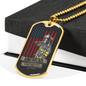 American Firefighter Gift Stainless Steel or 18k Gold Dog Tag 24" Chain-Express Your Love Gifts