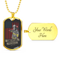 American Firefighter Gift Stainless Steel or 18k Gold Dog Tag 24" Chain-Express Your Love Gifts