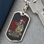 American Firefighter Keychain Stainless Steel or 18k Gold Dog Tag Keyring-Express Your Love Gifts