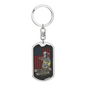 American Firefighter Keychain Stainless Steel or 18k Gold Dog Tag Keyring-Express Your Love Gifts