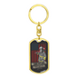 American Firefighter Keychain Stainless Steel or 18k Gold Dog Tag Keyring-Express Your Love Gifts