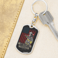 American Firefighter Keychain Stainless Steel or 18k Gold Dog Tag Keyring-Express Your Love Gifts