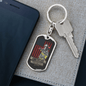 American Firefighter Keychain Stainless Steel or 18k Gold Dog Tag Keyring-Express Your Love Gifts