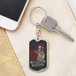 American Firefighter Keychain Stainless Steel or 18k Gold Dog Tag Keyring-Express Your Love Gifts