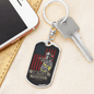 American Firefighter Keychain Stainless Steel or 18k Gold Dog Tag Keyring-Express Your Love Gifts