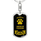 American Foxhound Dog Dad Dog Tag Keychain Stainless Steel or18k Gold-Express Your Love Gifts
