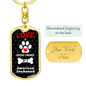 American Foxhound Keychain Stainless Steel or 18k Gold Dog Tag Keyring-Express Your Love Gifts