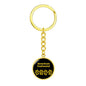 American Foxhound Mama Circle Keychain Stainless Steel or 18k Gold Dog Mom Pendant-Express Your Love Gifts