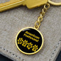 American Foxhound Mama Circle Keychain Stainless Steel or 18k Gold Dog Mom Pendant-Express Your Love Gifts
