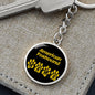 American Foxhound Mama Circle Keychain Stainless Steel or 18k Gold Dog Mom Pendant-Express Your Love Gifts