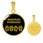 American Foxhound Mama Circle Necklace Stainless Steel or 18k Gold 18-22" Dog Owner Lover-Express Your Love Gifts