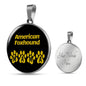 American Foxhound Mama Circle Necklace Stainless Steel or 18k Gold 18-22" Dog Owner Lover-Express Your Love Gifts