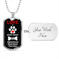 American Hairless Terrier Love Is Stainless Steel or 18k Gold Dog Tag 24" Chain-Express Your Love Gifts