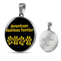 American Hairless Terrier Mama Circle Necklace Stainless Steel or 18k Gold 18-22" Dog Owner Lover-Express Your Love Gifts