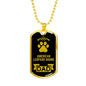 American Leopard Hound Dad Dog Necklace Stainless Steel or 18k Gold Dog Tag W 24" Dog Owner Lover-Express Your Love Gifts