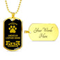 American Leopard Hound Dad Dog Necklace Stainless Steel or 18k Gold Dog Tag W 24" Dog Owner Lover-Express Your Love Gifts