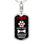 American Leopard Hound Keychain Stainless Steel or 18k Gold Dog Tag Keyring-Express Your Love Gifts