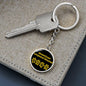 American Leopard Hound Mama Circle Keychain Stainless Steel or 18k Gold Dog Mom Pendant-Express Your Love Gifts