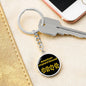 American Leopard Hound Mama Circle Keychain Stainless Steel or 18k Gold Dog Mom Pendant-Express Your Love Gifts