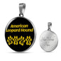 American Leopard Hound Mama Circle Necklace Stainless Steel or 18k Gold 18-22" Dog Owner Lover-Express Your Love Gifts