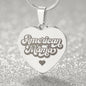 American Mama Engraved Heart Necklace-Express Your Love Gifts