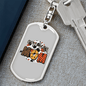American Mom Keychain Stainless Steel or 18k Gold Dog Tag Keyring-Express Your Love Gifts