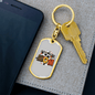 American Mom Keychain Stainless Steel or 18k Gold Dog Tag Keyring-Express Your Love Gifts