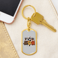 American Mom Keychain Stainless Steel or 18k Gold Dog Tag Keyring-Express Your Love Gifts