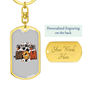 American Mom Keychain Stainless Steel or 18k Gold Dog Tag Keyring-Express Your Love Gifts