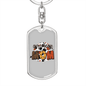 American Mom Keychain Stainless Steel or 18k Gold Dog Tag Keyring-Express Your Love Gifts