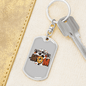 American Mom Keychain Stainless Steel or 18k Gold Dog Tag Keyring-Express Your Love Gifts