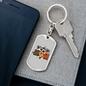 American Mom Keychain Stainless Steel or 18k Gold Dog Tag Keyring-Express Your Love Gifts