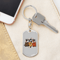 American Mom Keychain Stainless Steel or 18k Gold Dog Tag Keyring-Express Your Love Gifts