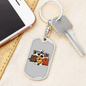 American Mom Keychain Stainless Steel or 18k Gold Dog Tag Keyring-Express Your Love Gifts