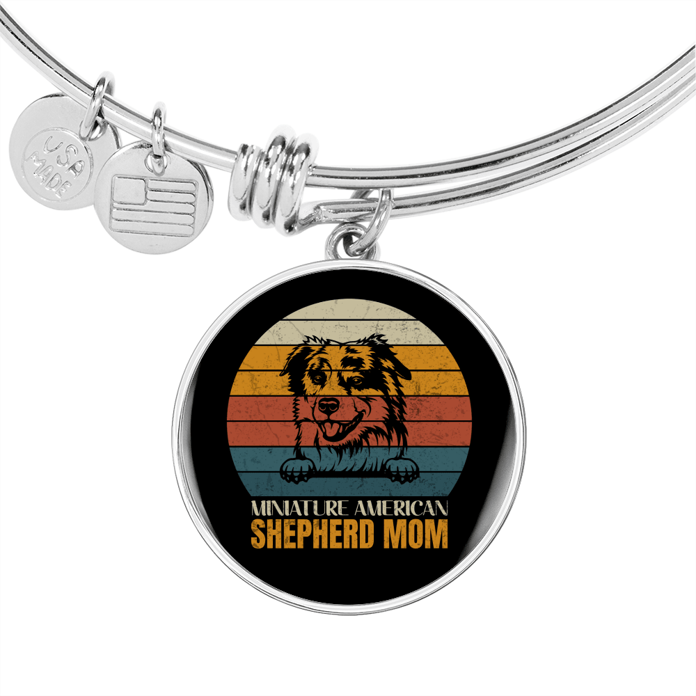 American Shepherd Mom Bracelet Stainless Steel or 18k Gold Circle Bangle-Express Your Love Gifts