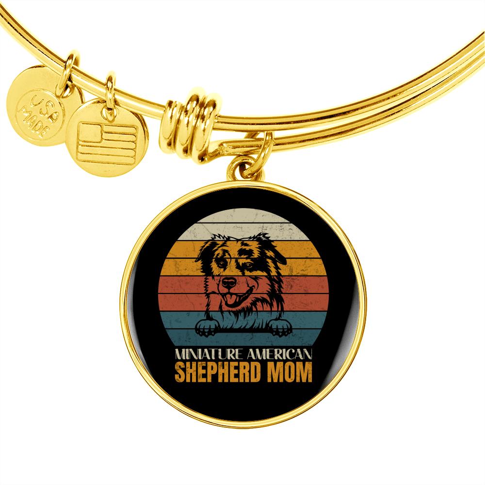 American Shepherd Mom Bracelet Stainless Steel or 18k Gold Circle Bangle-Express Your Love Gifts