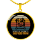 American Shepherd Mom Circle Necklace Stainless Steel or 18k Gold 18-22"-Express Your Love Gifts