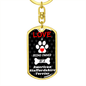 American Staffordshire Terrier Keychain Stainless Steel or 18k Gold Dog Tag Keyring-Express Your Love Gifts
