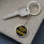 American Staffordshire Terrier Mama Circle Keychain Stainless Steel or 18k Gold Dog Mom Pendant-Express Your Love Gifts