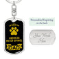 American Water Spaniel Dog Dad Dog Tag Keychain Stainless Steel or 18k Gold-Express Your Love Gifts
