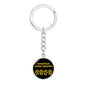 American Water Spaniel Mama Circle Keychain Stainless Steel or 18k Gold Dog Mom Pendant-Express Your Love Gifts