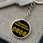 American Water Spaniel Mama Circle Keychain Stainless Steel or 18k Gold Dog Mom Pendant-Express Your Love Gifts